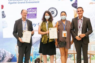Awards for sustainability and gender equity were presented to the co-organisers, IUCN and the French Ministry for the Ecological Transition